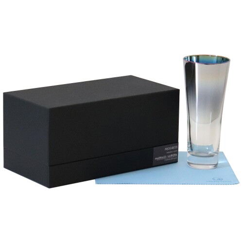 PROGRESS Marriage シャンパングラス ビアグラス チタンミラー 日本製 ギフト 父の日 プレゼント ウィスキー ワイン お酒がまろやかに クロス付 (Marriage Aurora)