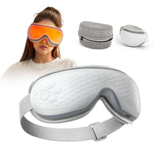 ALLJOY アイウォーマー ホットアイマスク 充電式 プレゼント 女性 目 疲れ 目元ケア 加圧 2段階加熱 折り畳み式 Bluetooth音楽機能搭載 日本語音声ガイド 自動オフタイマー アイマスク 軽量