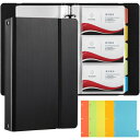 MaxGear 名刺ホルダー 大容量 180枚収容 名刺ファイル 名刺入れ 5色インデックスタブ付き やすい分類管理 取り外し可能 ビジネス 名刺フォルダー シ...