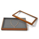 Oirlv ジュエリートレイ 蓋付き 仕切りなし 木製 ジュエリーボックス 指輪 腕時計 ネックレス ディスプレイ 収納 透明 高級 おしゃれ 適格請求書に対応...