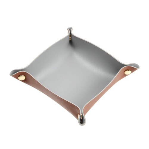 VOLAN 折りたたみ レザー トレイ 玄関 リビング デスク 小物入れ アクセサリー 収納 卓上 トレー (ブラウン ( Sサイズ ))