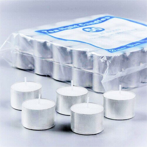 Hwagui ティーライトキャンドル アルミカップ 50個 ティーキャンドル ロウソク ろうそく 業務用 無香料 燃焼 8時間以上 ZH014