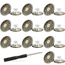 BTtime ジーンズボタン 金属ボタン 17mm 10個セット ネジ式 ジーンズ用ボタン 簡単取付け DIY 手作り 延長と縮小可能 専用ドライバー付き (銅...