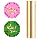 CRASPIRE 15mm シーリングスタンプ 英語 ワックスシールスタンプ love thankyou 双頭 銅 円柱ハンドル ミニサイズ 復古風 レトロ 洋...