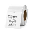 YIKIADA 透明 感熱シール 矩形 直径50X50mm 強粘着 耐水 感熱紙 サーマルラベル ギフトラベル DIYロゴデザイン 剥がせる 印刷用紙値札 食品...