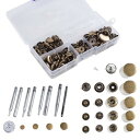 ミライヤ レザークラフト バネホック打ち具セット バネホックセット 60組 5種類 ホック打ち工具 ジャンパーホック スナップボタン ジーンズボタン 手芸 ハン...