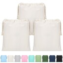 Svaldo ギフトバッグ キャンバス製 巾着袋 35*40cm 地色 3枚セット 無地 帆布 インナーバッグ 収納 旅行 巾着 収納ポーチ アクセサリーポーチ 小物入れ