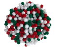 NaturalMelodyクリスマスカラー ボンボン 約0.8cm 赤・緑・白 100個 ボンテン 手芸 マスコット ポンポン 飾り オーナメント ディスプレイ