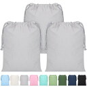 Svaldo ギフトバッグ キャンバス製 巾着袋 25*32cm 桜鼠 3枚セット 無地 帆布 インナーバッグ 収納 旅行 巾着 収納ポーチ アクセサリーポーチ 小物入れ