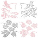 AIFUDA 11個 魚型 カード作成用 魚型 型抜き型 カード作成用品 フィッシングクラフト ダイカット DIY型抜き型 スクラップブックアルバム用