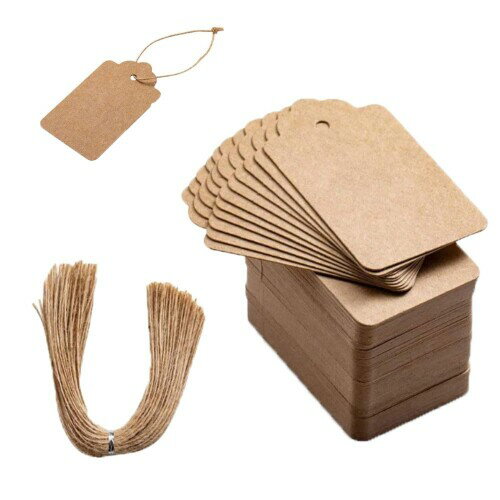 タグ クラフトタグ 50個入り ロープ付 タグ 紙 値札 ギフトタグ プレートラベル 価格ラベル 商品タグ タグカード 値札シール 荷札 スナック菓子 ギフト ...