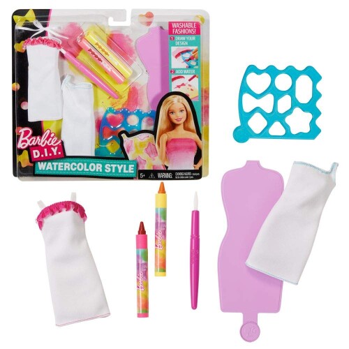Barbie D.I.Y. バービー ウォーターカラースタイル　ピンク+イエローセット