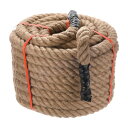 PATIKIL ジュートロープ 直径3.8cm x 長さ30.5m 天然黄麻ロープ ツイストマニラ麻ロープ 粗麻ロープ ドックレール 船引き