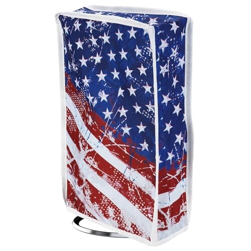 PlayVital 新型バージョンps5 Slimディスクバージョンに対応用ダストカバー（縦式）パタンデザイン、ps5 Slim Discバージョンコンソールに対応用ナイロン製ダストカバー