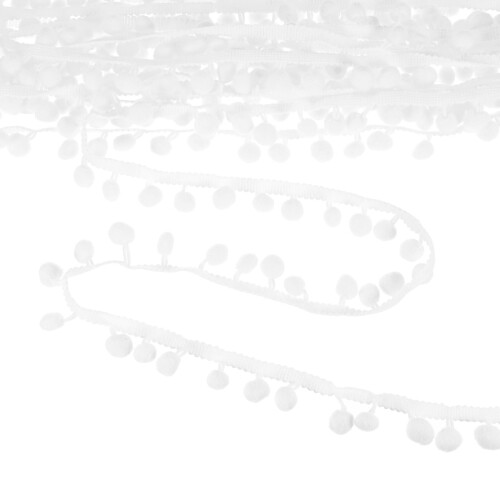 M METERXITY ポンポンボールフリンジトリム 20ヤード11mmボールフリンジトリムリボン ホームデコレーシ..