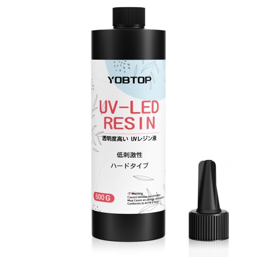 YOBTOP UVレジン液 500g レジン液 大容量 低粘度 ハードタイプ 高い透明 クリア 急速硬化 UV/LED対応 詰替用 初心者向け 黄変しにくい 低刺激性 低アレルギー性 非毒性 VOCなし 手作りクラフト
