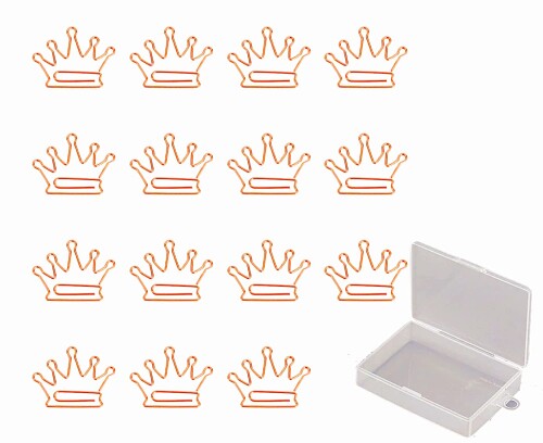 クリップ 15個セット ピンクゴールド 王冠 キング プリンセス 事務用品 便利 (王冠)