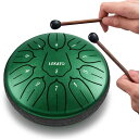 スリットドラム スチールタングドラム LEKATO 金属ドラム 11音 6インチ 打楽器 マレット 収納バッグ付き 瞑想 ヨガ 禅 (ジェイドグリーン)