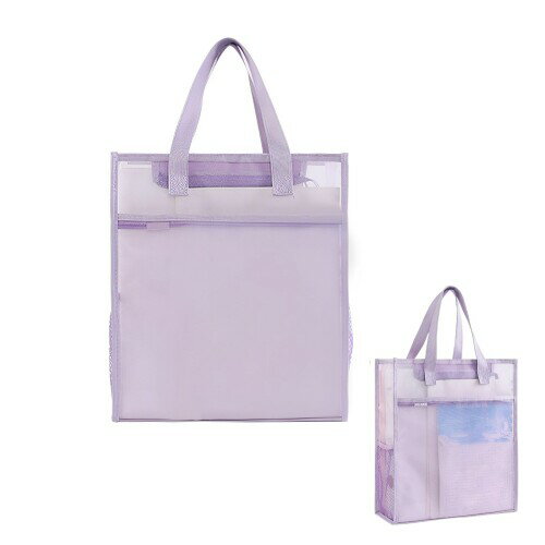 yowodana ファイルバッグ メッシュバッグ A4透明 ハンドバッグ 2層式書類ケース 手提げファイルバッグ ..