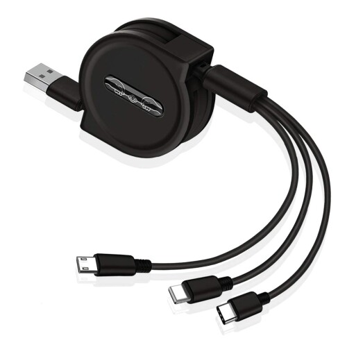 BUTEFO 莮[dP[u 3in1 Micro USB P[u/Type-C P[u 3in1 [dP[u android/type-c 3A}[d \ 120cm (ubN)