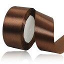 40mm ダークブラウン リボン ラッピング 縦長22Mサテンリボン 手芸 手作り ギフトラッピング用リボン ダークブラウン
