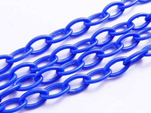 2本セット プラスチック製 チェーン ロイヤルブルー 13x8mm 1本長さ42cm 小豆チェーン 楕円 クラフト用品 手芸用品 ジュエリー アクセサリーパーツ Huey 手芸材料のヒューイ h2743s68
