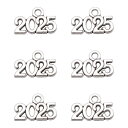 Julie Wang 200個 アンティークシルバーカラー 2025年 ナンバーチャーム 卒業ペンダント ネックレス イヤリング ブレスレット ジュエリー製作用...
