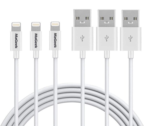 MaGeek Lightning - USB ケーブル データ ケーブル 充電 コード iPhone Xs Max 8 8 Plus 7 7 Plus 6S 6 Plus 5S 5C 5 iPad Pro Air Mini iPod Touch 対応（1.0m, 白）