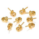 ネジヒートン*200個 uvレジン アクセサリー パーツ 金具 ハンドメイド 手芸 クラフト DIY (挿入型 6mm, ゴールド)