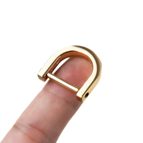 合金Dリング D型 Dカン ネジ式 リング キーホルダー金具 キーリング 高質 光沢感 アクセサリーパーツ 業務用 内寸15mm 小物 ネジ式 手芸 金具 修理 交換 (2個, ゴールド)