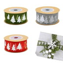 Doyime クリスマスリボン クリスマスりぼん (3巻入 幅2.5cm×5M巻) クリスマスツリー リボン 飾り DIY プレゼント 雑貨 ラッピングリボン ...