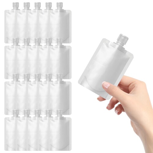 パウチ容器 詰め替えパウチ 20個セット スパウトパウチ 液体分注 旅行用 シャンプー 小分け容器 漏れ防..