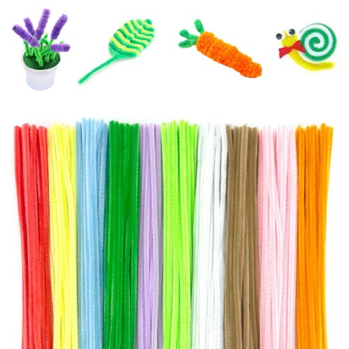 手芸モール 工作モール 10色混色200本 カラーモール クラフトモール 骨格モール カラフル DIY飾り物 造形材料 学校 手作り素材 クリスマスツリー飾り
