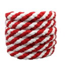 紅白ロープ カラー綿ロープ 直径5mm/6mm/8mm/10mm 綿ロープ 2M/3M/5M/10M/20M/50M 柔らか 太い 手芸用 天然 コットンロープ 手作り インテリア 飾り DIY (6mm 2M)