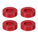 PATIKIL M8アルミニウムスペーサー 4個セット アルミニウム製 内径8.2mm×外径16mm×長さ5mm 1/3インチまたはM8ネジボルト用 赤色