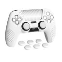 PlayVital ps5コントローラー対応用保護カバー、改良型シリコンカバー充電ステーションに対応、サムグリップキャップ6つやステッカー2枚付属、3Dスタッド加工、グリップ付き滑り止めや|詳細画像