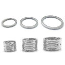 二重リング 平キーリング 20mm 25mm 30mm 各20個シルバー キーホルダー 金具リング キーホルダーパーツ ハンドメイド アクセサリーパーツ 手作り...