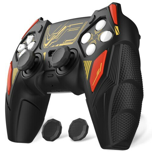 PlayVital ps5コントローラー対応用カバー シリコン製 Mecha Rhinoシリーズ 耐衝撃 保護カバー 簡単装着 滑り止めグリップ付き 親指グリップ&ステッカー付属 充電スタンド対応 ブラック&レ PlayVital ps5コントローラー対応用カバー シリコン製 Mecha Rhinoシリーズ 耐衝撃 保護カバー 簡単装着 滑り止めグリップ付き 親指グリップ&ステッカー付属 充電スタンド対応 ブラック&レ