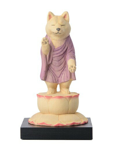動物守護 ペット供養の来迎 犬阿弥陀-感應寺特別祈祷-＿動物守護 猫buddha 木彫り 仏像 フィギュア 戌 ..