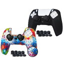 JYXETOV PS5 コントローラー カバー 1個/2個(28オプション)、無料の8ボタンキャップ、シリコーン保護、オリジナルの充電器で充電できます、滑り止め...