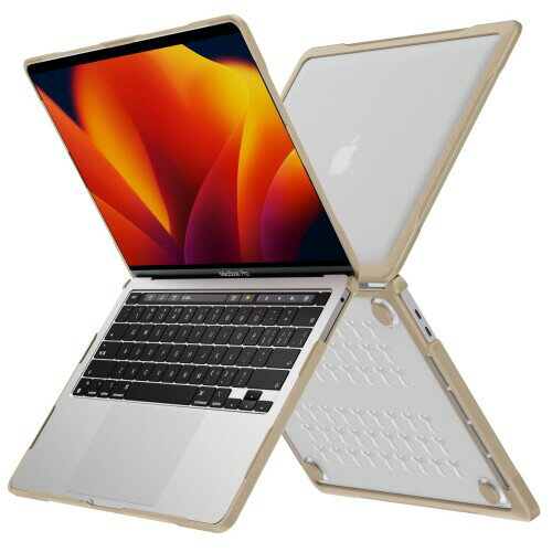 MacBook Pro 13インチケース DMaosクリスタルシェルスリムアーマースリーブ 衝撃吸収防滑カバー Mac Pro 13’’ 2016-2022用のプレミアム - カーキ