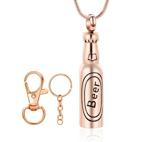 ビアーズ メモリアルペンダント 遺骨ペンダント 手元供養 遺骨ネックレス 円柱形 ラインストーン付 遺..