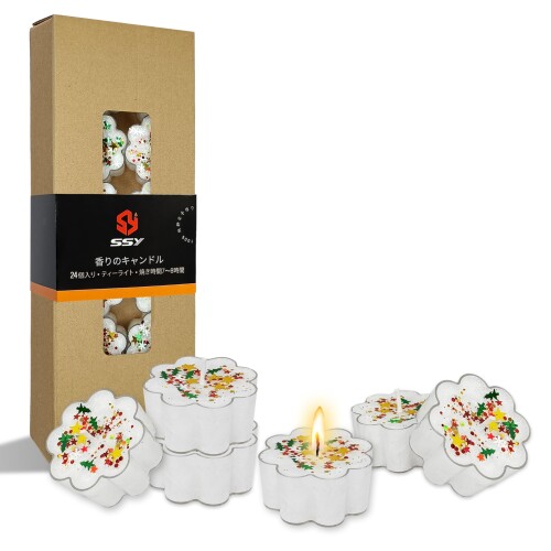 ティーライトキャンドル 桜の香り 24個 ミニアロマキャンドル tealight candles ろうそく 蝋燭 ホワイ..