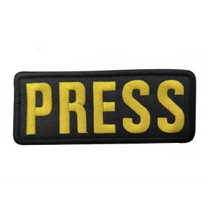 PHOENIX IKKI PRESS プレス 報道機関 マスコミ 記者団 マスメディア 刺繍 タクティカル パッチ ワッペン アップリケ ベルクロ対応 yellow