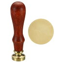 PATIKIL 20 mm ラウンド ブランクワックスシールスタンプ 取り外し可能 真鍮ヘッド 彫刻なし木製ハンドル レトロ 封筒 招待状 ワイン包装 ギフト包...