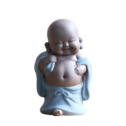 Temiry お釈迦様 オブジェ お釈迦セラミックス セラミックス かわいい仏像 Buddha Statue ブルー 幅6.3..