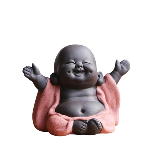Temiry お釈迦様 オブジェ お釈迦セラミックス セラミックス かわいい仏像 Buddha Statue レッド 幅9cm..
