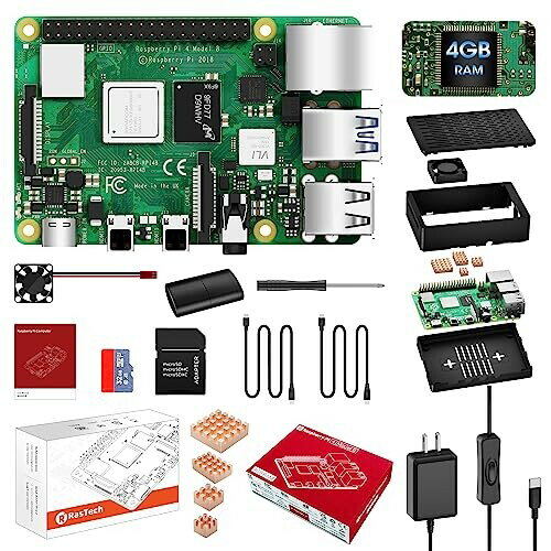 RasTech Raspberry Pi 4 Model B(RAM 4GB) Pi4 4gb å 饺٥꡼ѥ4b/Ŭޡդ/ 32GBMicroSD/ 5V 3A åդŸץ/MicroHDMI-to-HDMI֥饤/CAT6ͥåȥ֥/饺