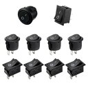 LIANHATA ロッカースイッチ 2ピン オン オフ DC AC 125V/10A 250V/6A ラウンドトグル グルスイッチ オートバイボートの切断スイッ...