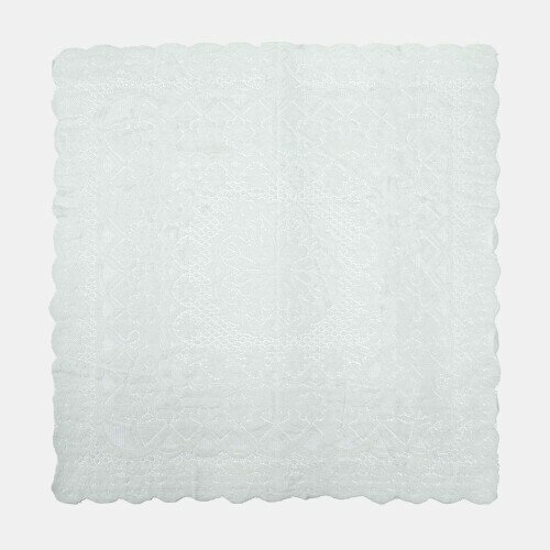 CAPASTEC レーステーブルクロス テーブルクロス 正方形 90x90cm 毛糸梅花デザイン ポリエステル製 クリ..